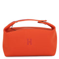 Hermes Pouch Bride-a-Brac GM Orange Fu Silver Canvas
