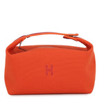 Hermes Pouch Bride-a-Brac GM Orange Fu Silver Canvas