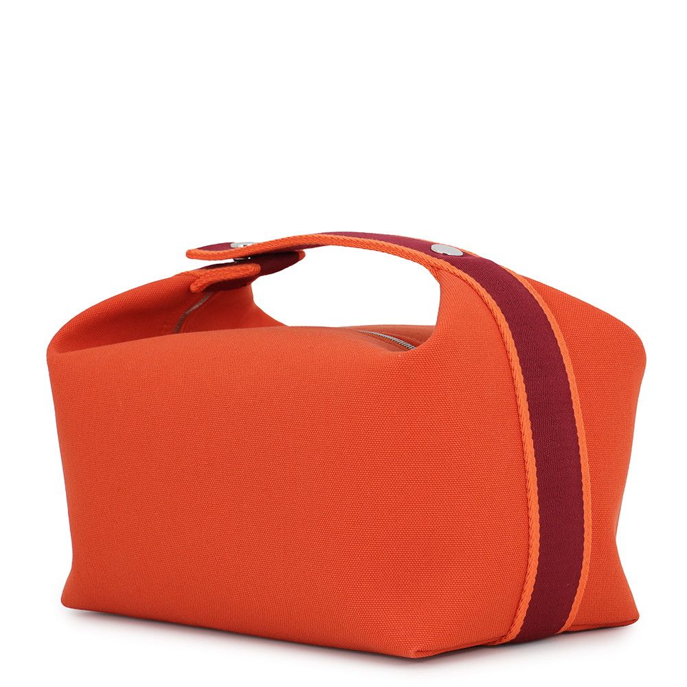 Hermes Pouch Bride-a-Brac GM Orange Fu Silver Canvas — view 2