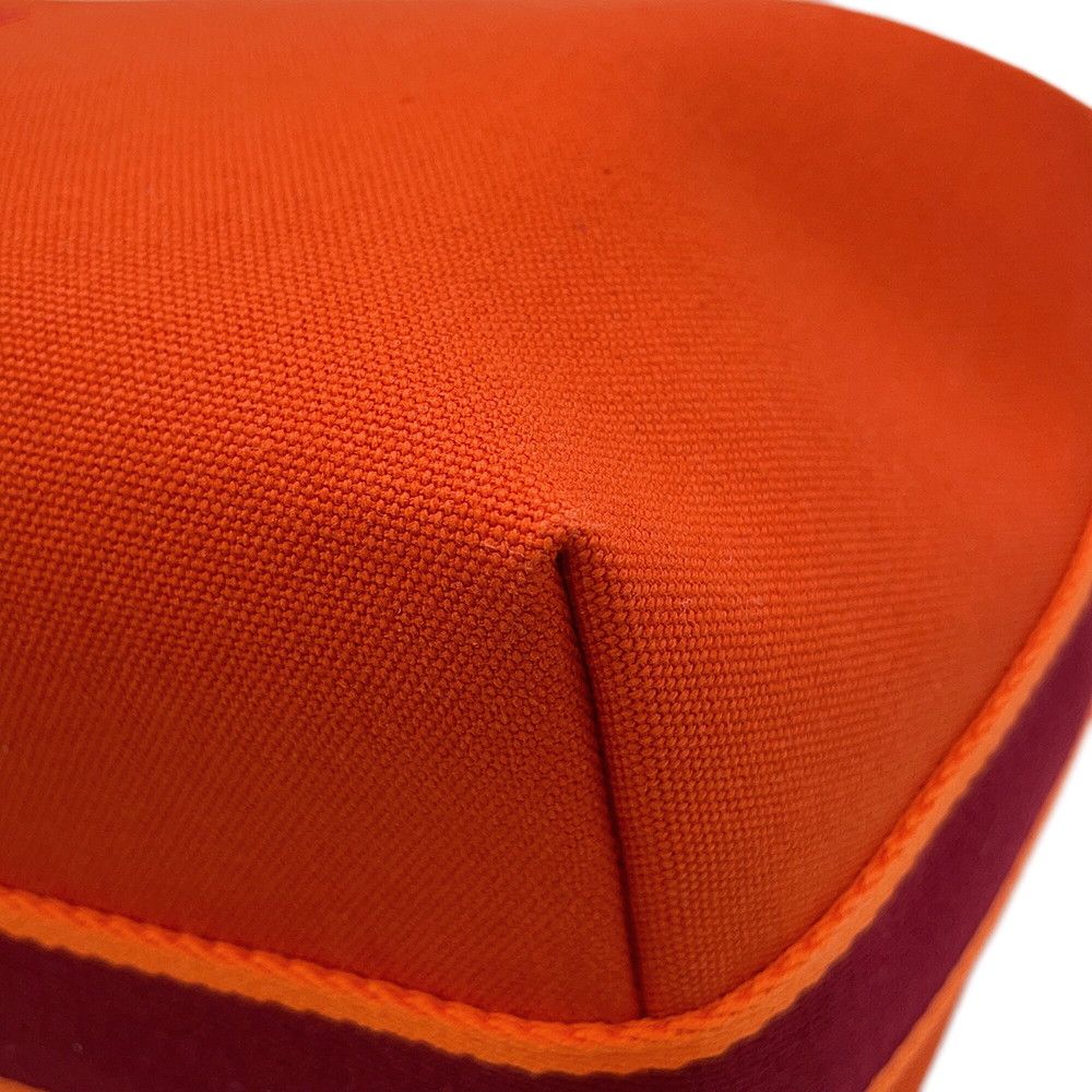 Hermes Pouch Bride-a-Brac GM Orange Fu Silver Canvas — view 7