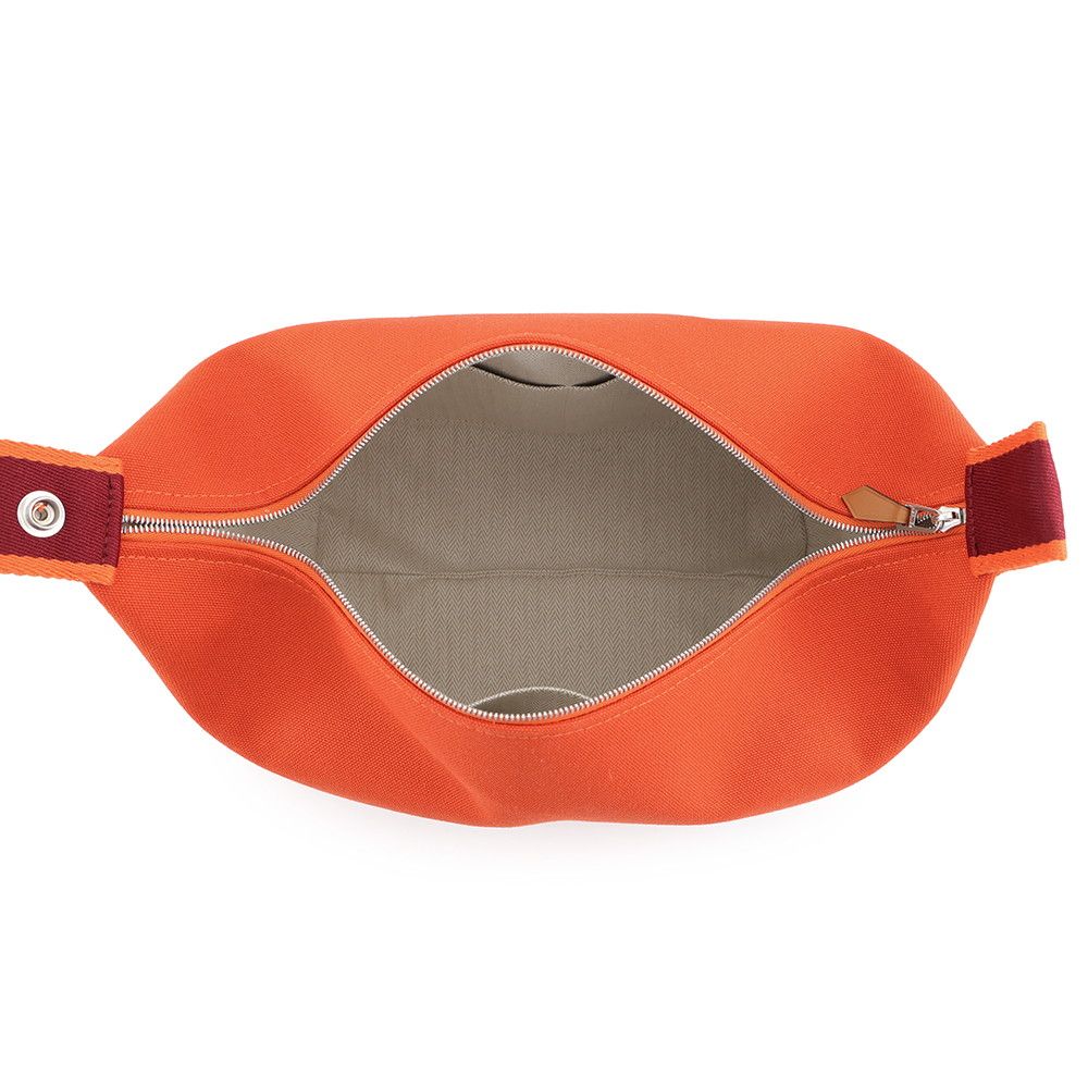 Hermes Pouch Bride-a-Brac GM Orange Fu Silver Canvas — view 5