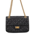 Chanel Chain Shoulder Bag Quilted 2.55 Mini Aged Calf Leather Black