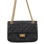 Chanel Chain Shoulder Bag Quilted 2.55 Mini Aged Calf Leather Black