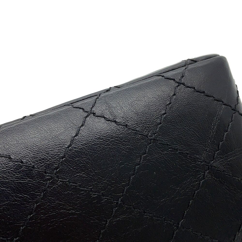 Chanel Chain Shoulder Bag Quilted 2.55 Mini Aged Calf Leather Black — view 8
