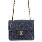 Chanel Chain Shoulder Bag Mini Quilted CC Logo Caviar Leather