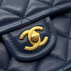 Chanel Chain Shoulder Bag Mini Quilted CC Logo Caviar Leather — view 8