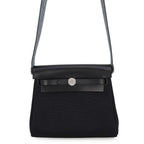 Hermes Shoulder Bag Herbag Zip Mini Black Silver Toilet Ash Vache Hunter
