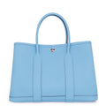 Hermes Tote Bag Garden Party TPM Celeste Silver Epsom