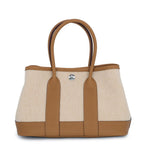 Hermes Tote Bag Neo Garden 23 Party Biscuit Ecru Silver Negonda Toile