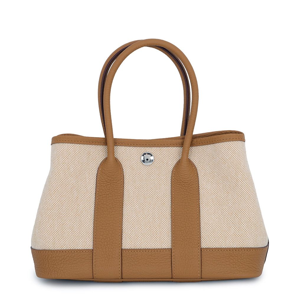 Hermes Tote Bag Neo Garden 23 Party Biscuit Ecru Silver Negonda Toile