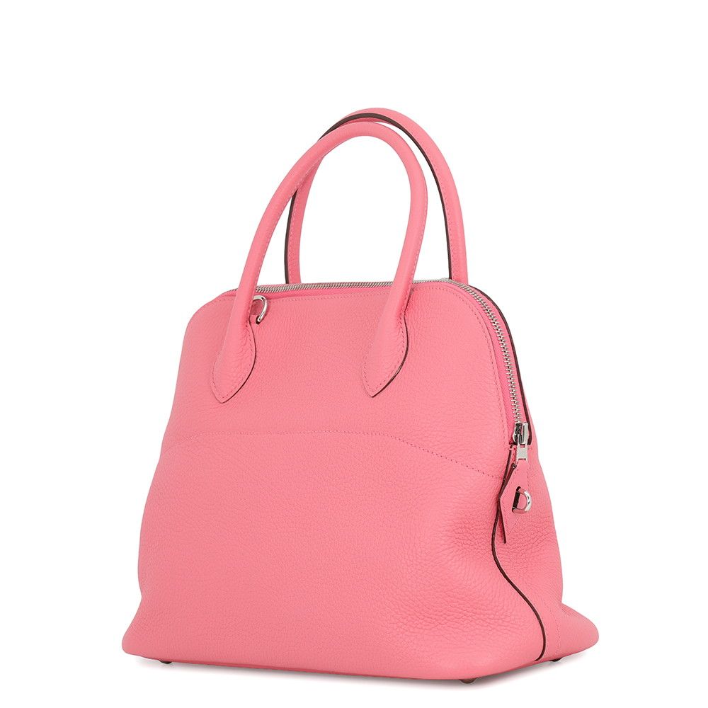 Hermes Bolide 31 Rose Azalea Silver Taurillon Clemence 2-Way Shoulder Bag — view 2