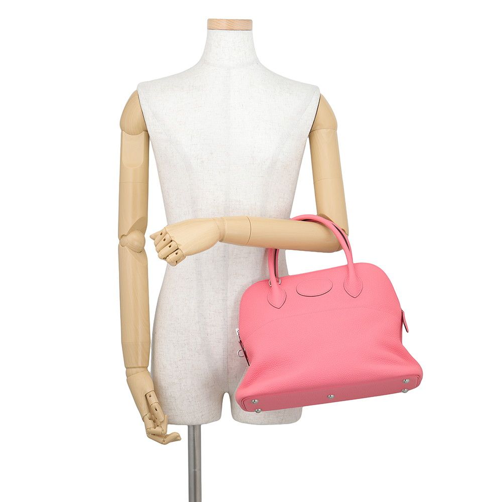 Hermes Bolide 31 Rose Azalea Silver Taurillon Clemence 2-Way Shoulder Bag — view 4