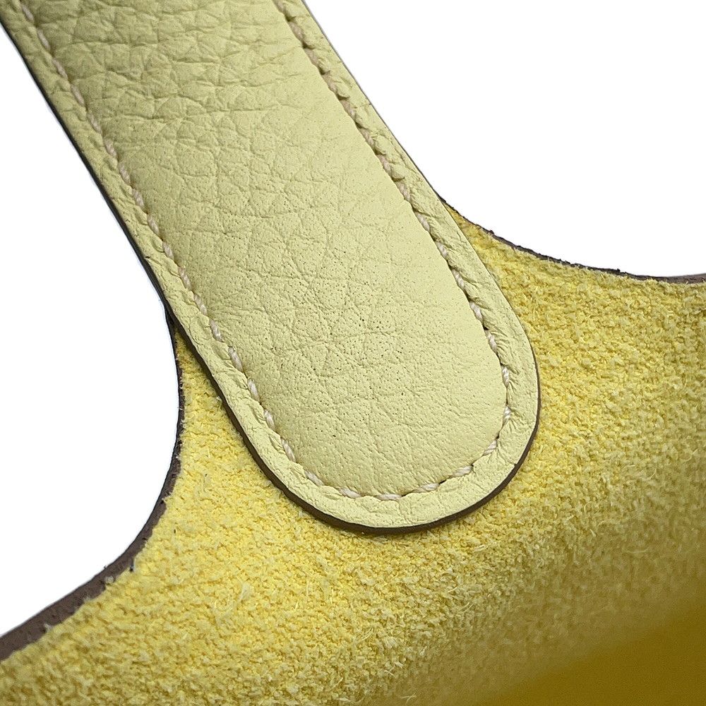 Hermes Picotin Lock PM Jaune Milton Silver Taurillon Clemence Tote Bag — view 7