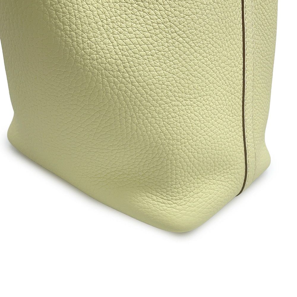Hermes Picotin Lock PM Jaune Milton Silver Taurillon Clemence Tote Bag — view 6