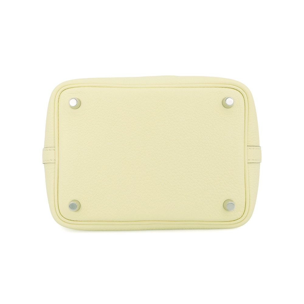 Hermes Picotin Lock PM Jaune Milton Silver Taurillon Clemence Tote Bag — view 3