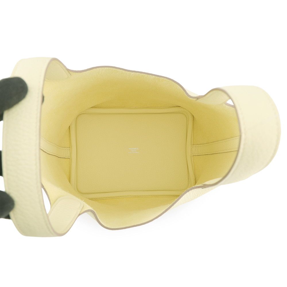 Hermes Picotin Lock PM Jaune Milton Silver Taurillon Clemence Tote Bag — view 5