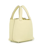 Hermes Picotin Lock PM Jaune Milton Silver Taurillon Clemence Tote Bag — view 2