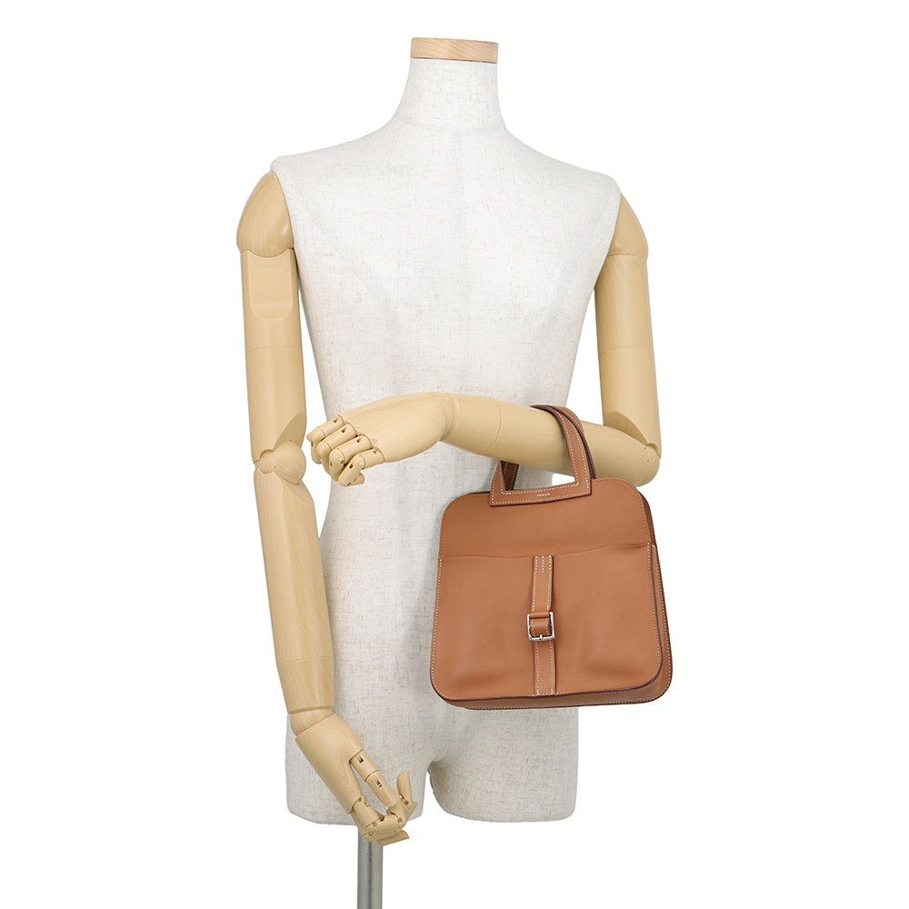 Hermes Halzan Mini Gold Silver Swift 2-Way Shoulder Bag — view 4