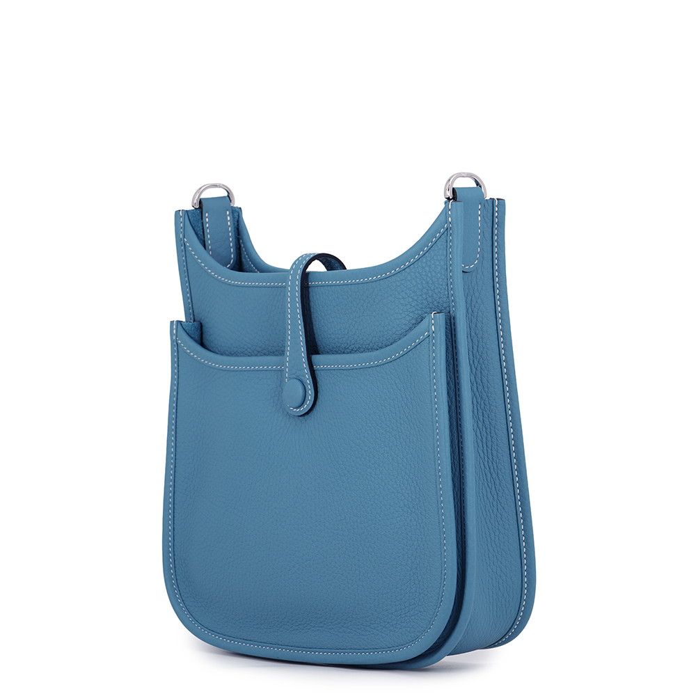 Hermes Shoulder Bag Evelyne 3 23 New Blue Jean Silver Taurillon Clemence — view 2