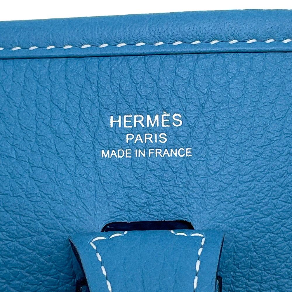 Hermes Shoulder Bag Evelyne 3 23 New Blue Jean Silver Taurillon Clemence — view 5