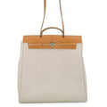 Hermes Shoulder Bag Herbag MM Ecru Natural Silver Toile Ash Vache Hunter