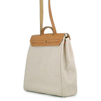 Hermes Shoulder Bag Herbag MM Ecru Natural Silver Toile Ash Vache Hunter — view 2