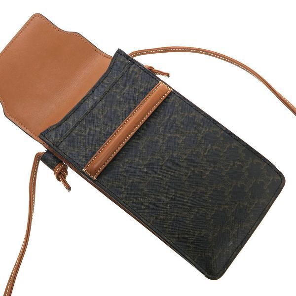 Celine Mobile Pouch Triomphe Canvas &lambskin — view 2