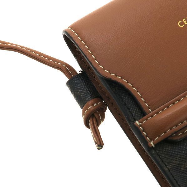 Celine Mobile Pouch Triomphe Canvas &lambskin — view 6