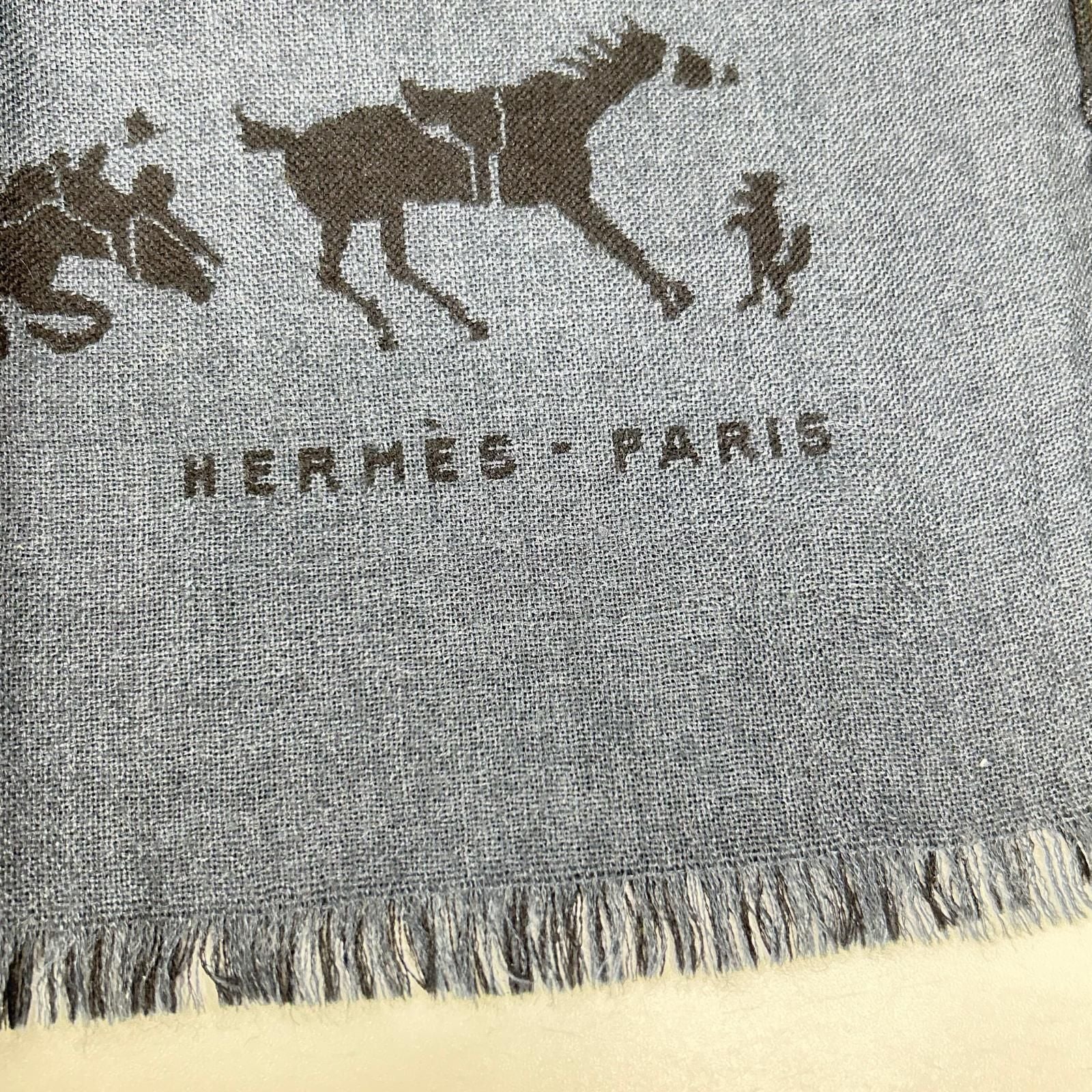 Hermes Navy Cashmere Silk Hose Scarf — view 5