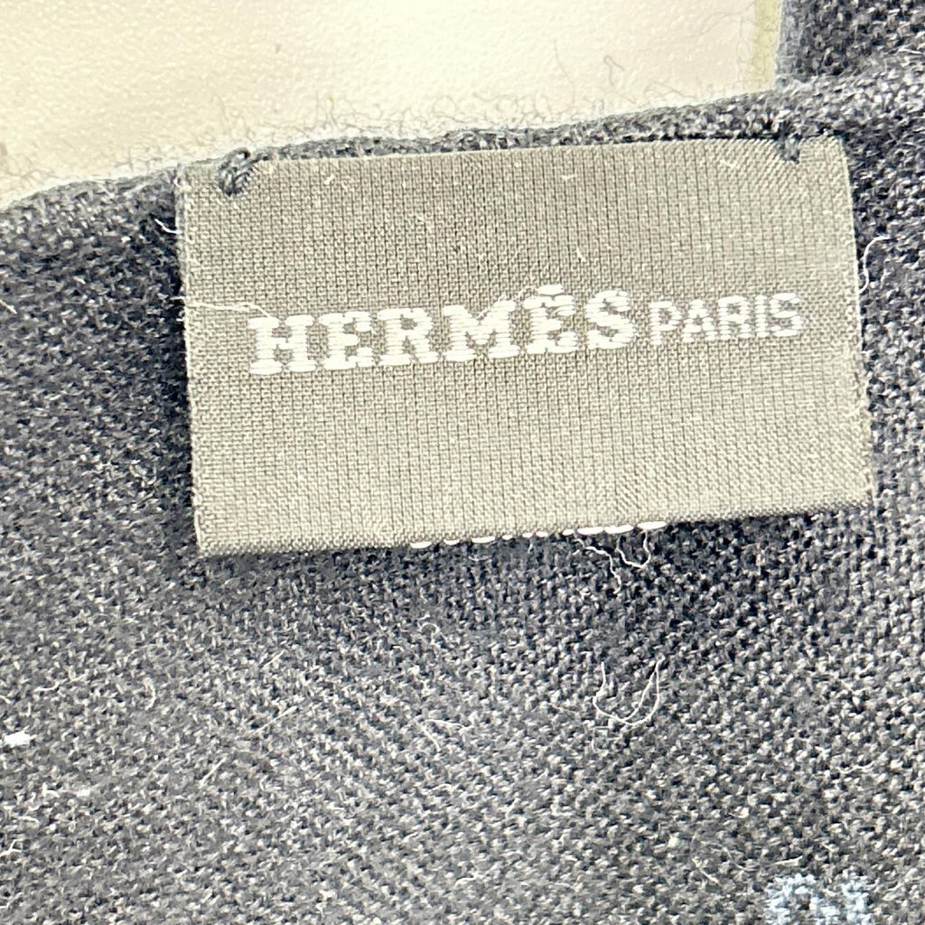 Hermes Navy Cashmere Silk Hose Scarf — view 3