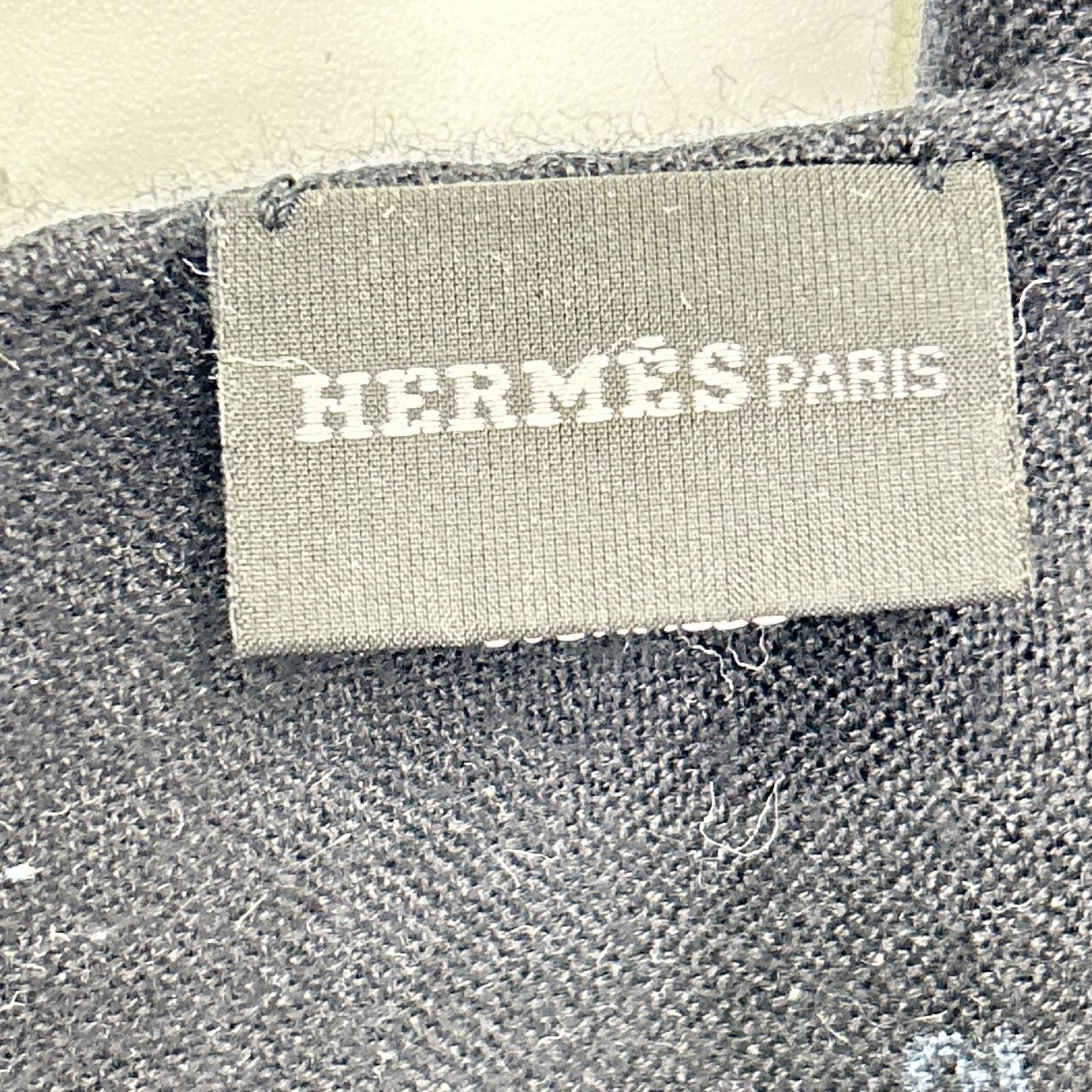 Hermes Navy Cashmere Silk Hose Scarf — view 3