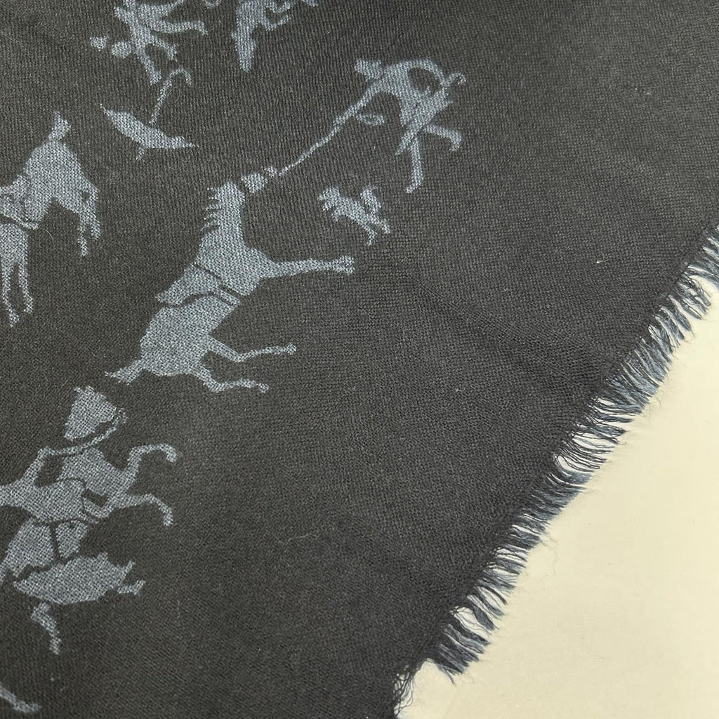 Hermes Navy Cashmere Silk Hose Scarf — view 8