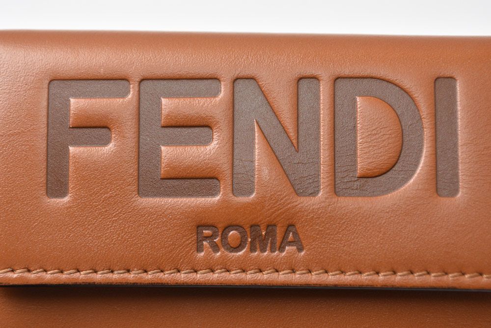 Fendi Wallet Mini Trifold Aayz Soft Leather Brown — view 3