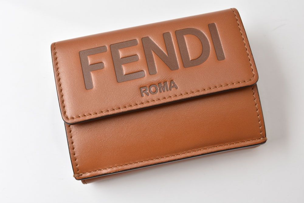 Fendi Wallet Mini Trifold Aayz Soft Leather Brown — view 2