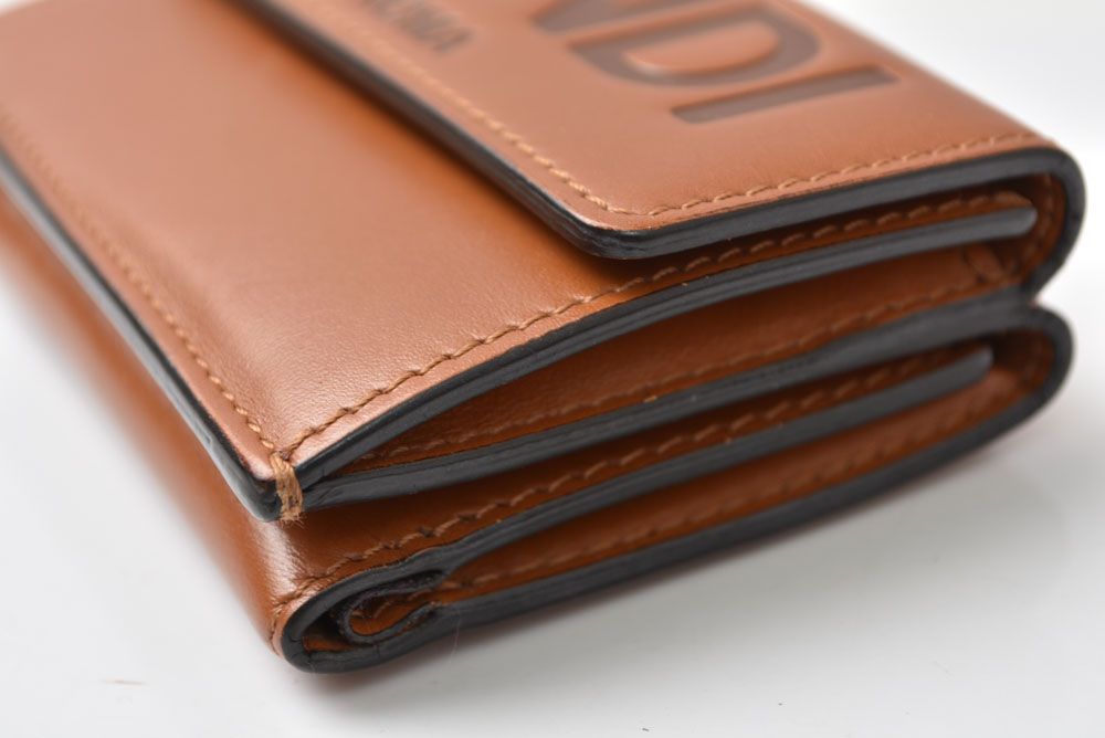 Fendi Wallet Mini Trifold Aayz Soft Leather Brown — view 6