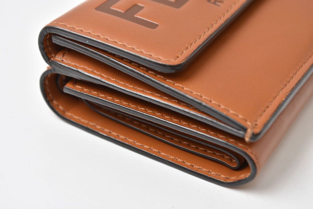 Fendi Wallet Mini Trifold Aayz Soft Leather Brown — view 5