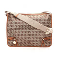 Fendi Shoulder Bag Zucchino Beige Brown Canvas Leather