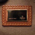 Fendi Shoulder Bag Zucchino Beige Brown Canvas Leather — view 4