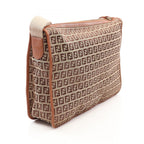 Fendi Shoulder Bag Zucchino Beige Brown Canvas Leather — view 2