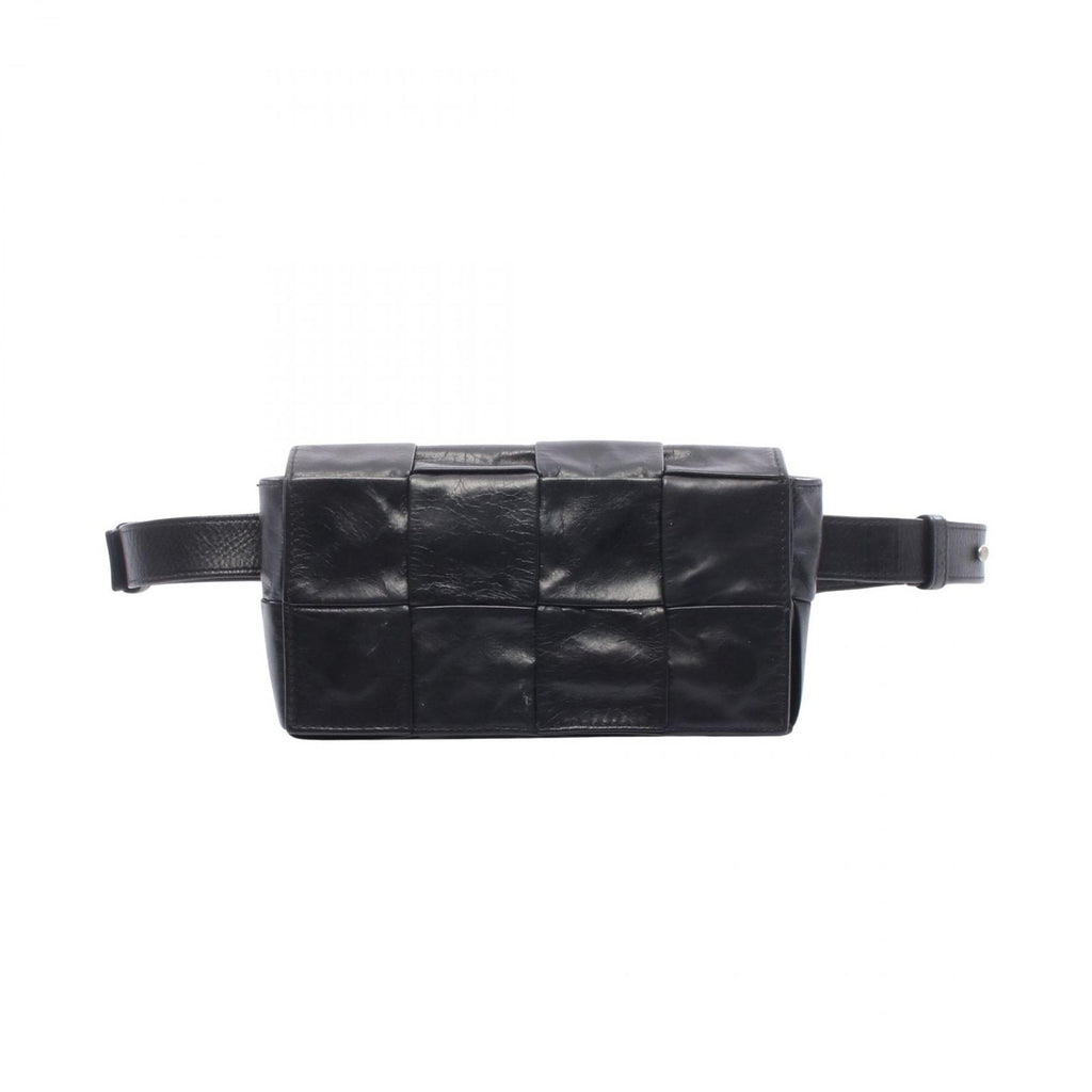 Bottega Veneta Waist Bag Cassette Maxi Intrecciato Black Leather