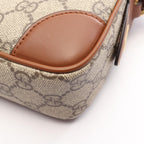 Gucci Shoulder Bag GG Emblem Beige Brown Canvas Leather — view 5