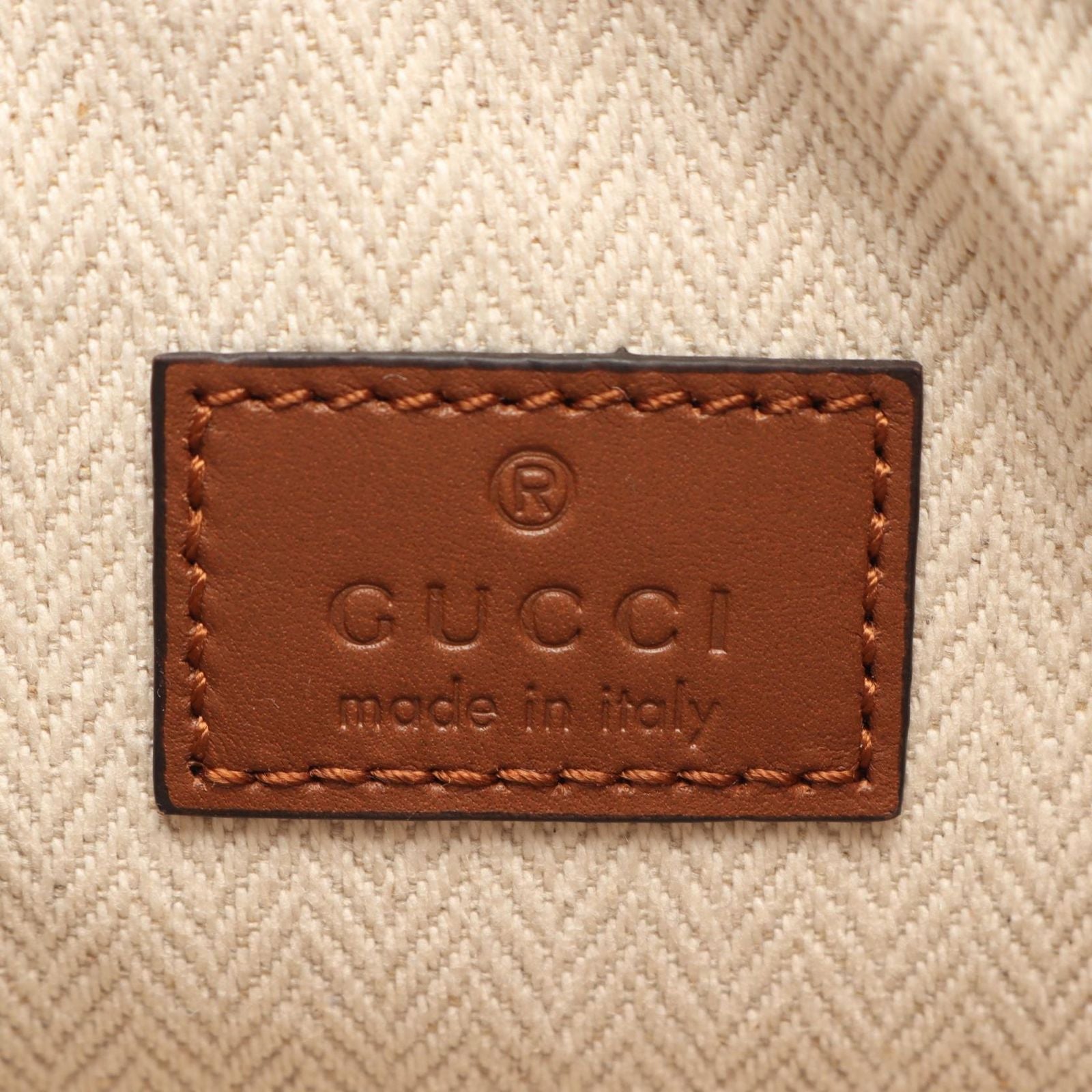 Gucci Shoulder Bag GG Emblem Beige Brown Canvas Leather — view 4