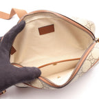 Gucci Shoulder Bag GG Emblem Beige Brown Canvas Leather — view 3