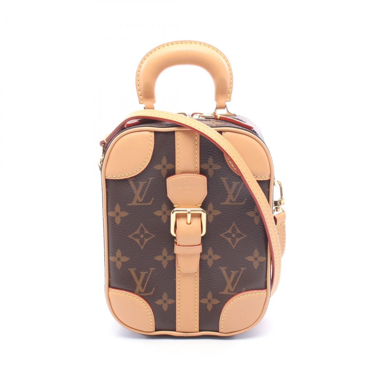 Louis Vuitton Valisette Vertical 2-Way Canvas Leather Handbag