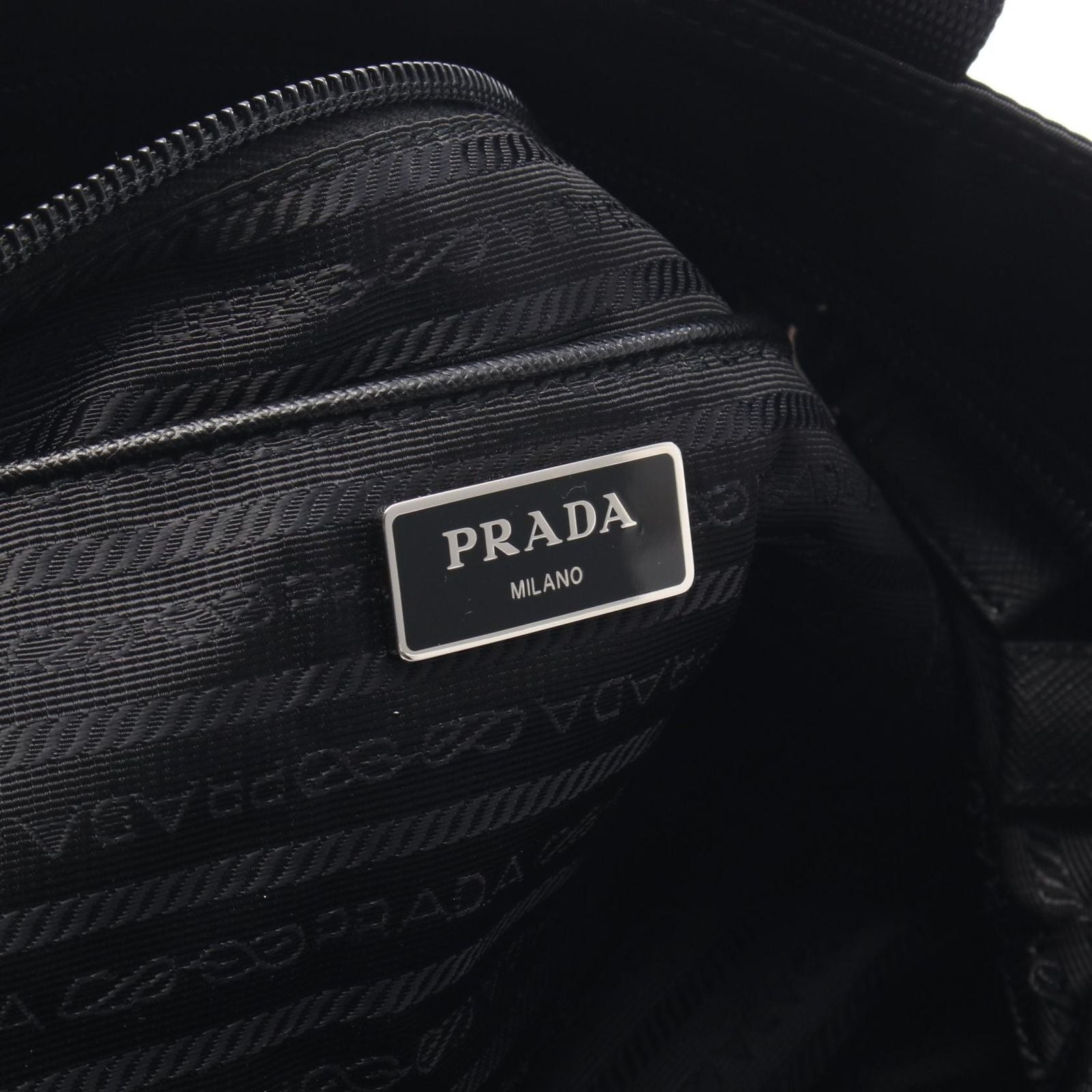 Prada Vela 2-Way Black Nylon Triangle Logo Tote Bag — view 4