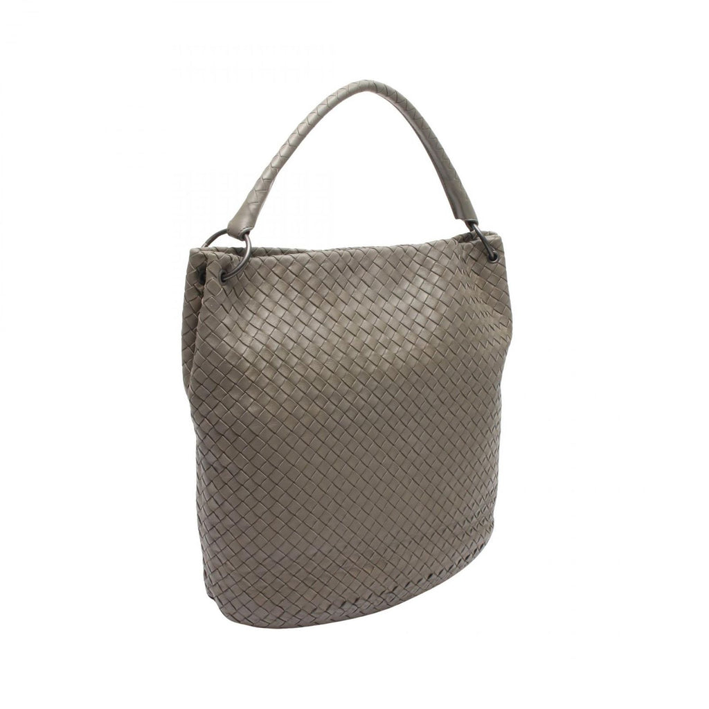 Bottega Veneta Shoulder Bag Intrecciato Gray Leather — view 2