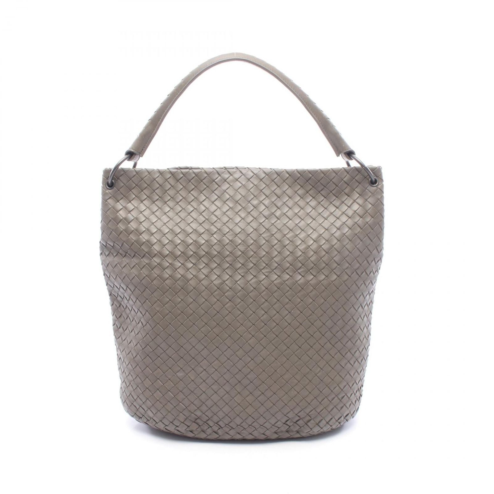 Bottega Veneta Shoulder Bag Intrecciato Gray Leather