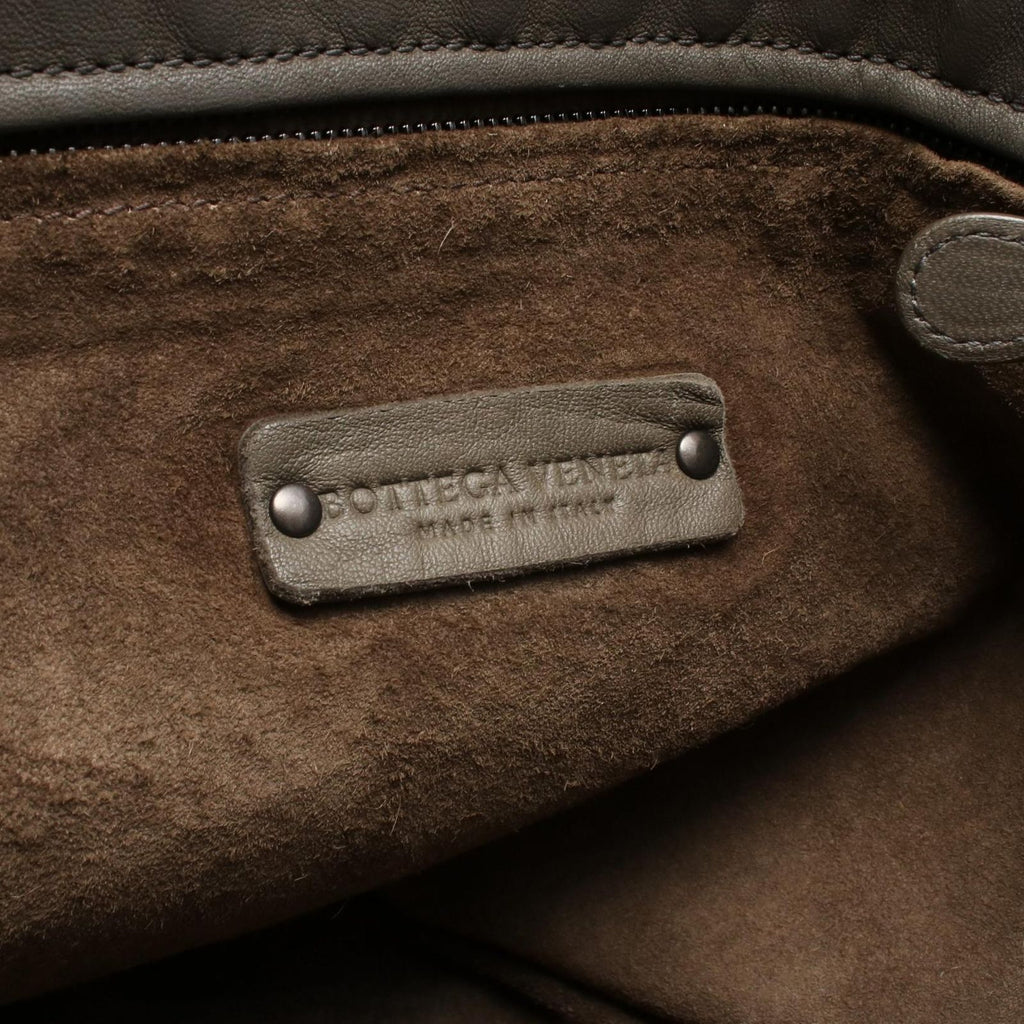 Bottega Veneta Shoulder Bag Intrecciato Gray Leather — view 4