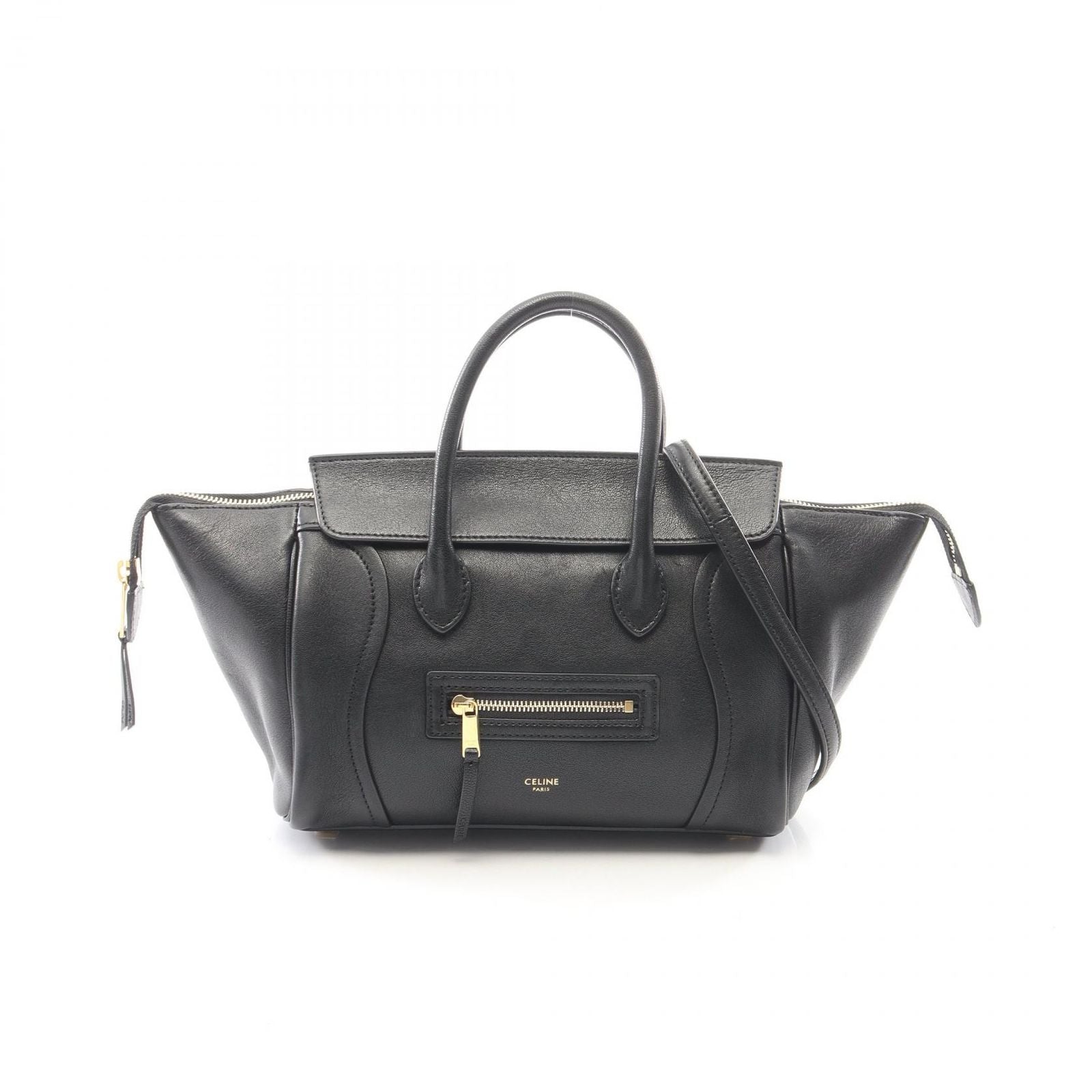 Celine Little Luggage 2-Way Black Leather Handbag