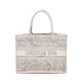 Dior Tote Bag Book Gray White Canvas